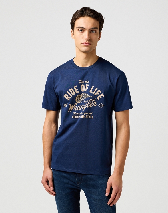 Koszulka Męska Wrangler Americana Tee Navy 112362792