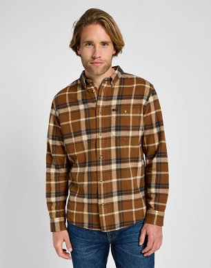 Koszula Męska Lee Riveted Shirt Brown 112355764