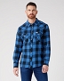 Koszula Męska Wrangler Ls Western Shirt Federal Blue W5566VB01