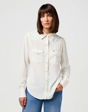 Koszula Damska Wrangler Western Shirt Worn White 112350290