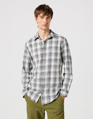 Koszula Męska Wrangler Ls 1 Pkt Shirt Grey 112350399