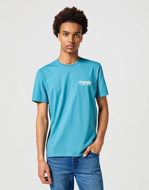 Koszulka Męska Wrangler Logo Tee Storm Blue 112355052