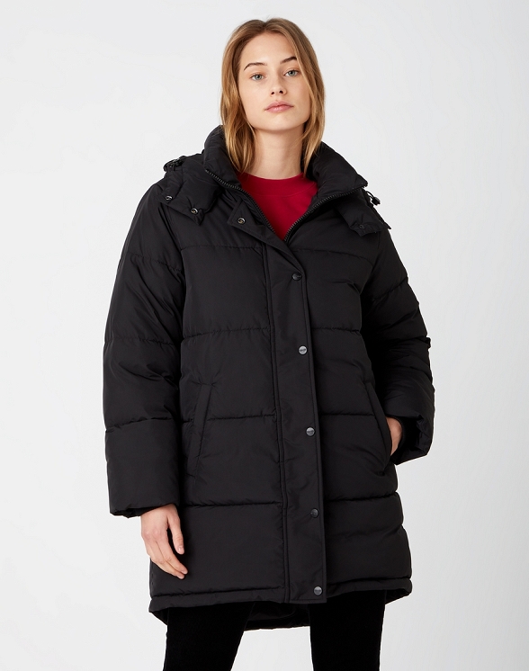 Kurtka Damska Lee Long Puffer Black W4S8VJ100