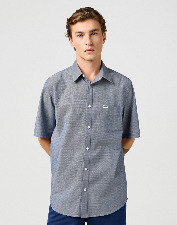 Koszula Męska Wrangler Ss 1 Pkt Shirt Navy 112362378