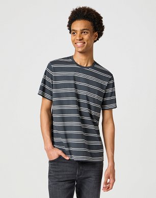 Koszulka Męska Wrangler Ss Stripe Tee Faded Black 112355070