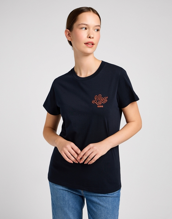 Koszulka Damska Lee Small Logo Tee Unionall Blk 112350198