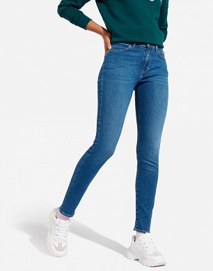 Spodnie Damskie Wrangler High Rise Skinny Mid Indigo W27HVQX8E