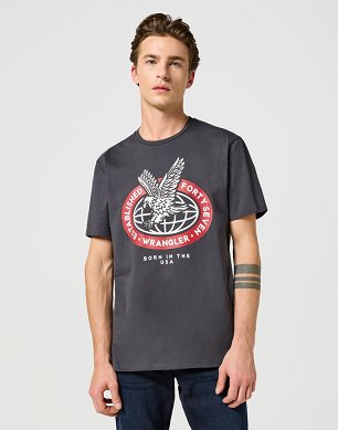 Koszulka Męska Wrangler Americana Tee Faded Black 112355032