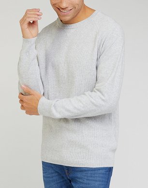 Sweter Męski Lee Raglan Crew Knit Grey Mele L83PKHMP