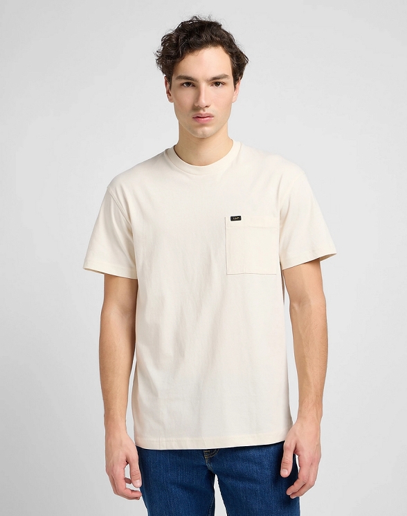 Koszulka Męska Lee Relaxed Pocket Tee Ecru L112342986