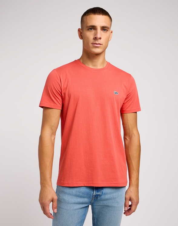 Koszulka Męska Lee Ss Patch Logo Tee Poppy 112349352