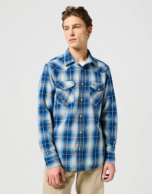 Koszula Męska Wrangler Western Shirt Buffalo Indigo 112357251