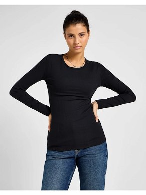 Koszulka Damska Lee Ls Rib Tee Unionall Black 112355163