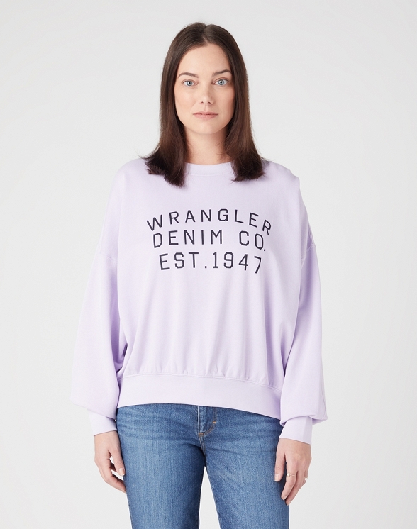 Bluza Damska Wrangler Crew Sweat Pastel Violet W6R5HAP26