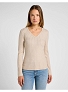 Koszulka Damska Lee Ls V Neck Tee Oatmeal 112355821