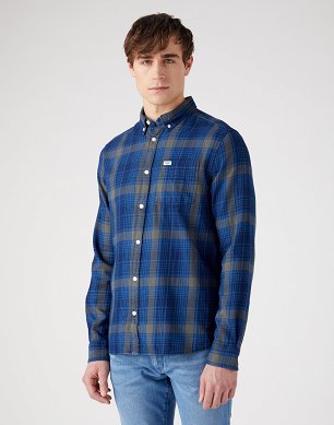 Koszula Męska Wrangler 1 Pkt Button Down  Dark Indigo W5B15VX1E