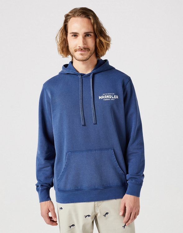 Bluza Męska Wrangler Graphic Hoodie Navy W112350540