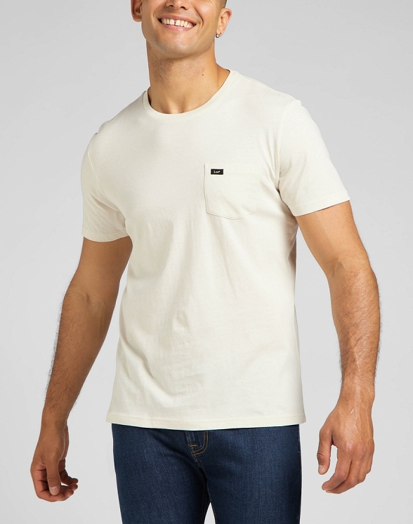 T-shirt Męski Lee Pocket Tee Ecru L63JFQNQ