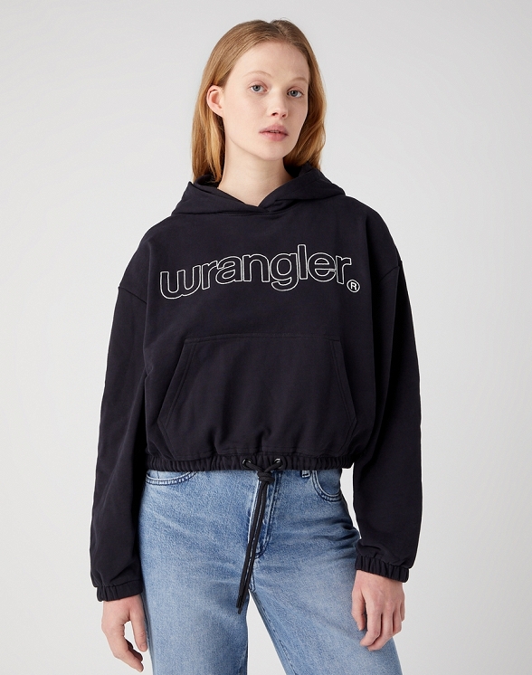 Bluza Damska Wrangler Drawhem Hoodie Black W6R8IQ100