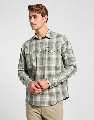 Koszula Męska Lee Regular Shirt Olive Grove Ombre Plaid 112363685