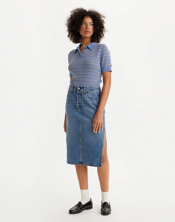 Spódnica Damska Levi`s® Side Slit Skirt Med Indigo Worn In A4711-0000