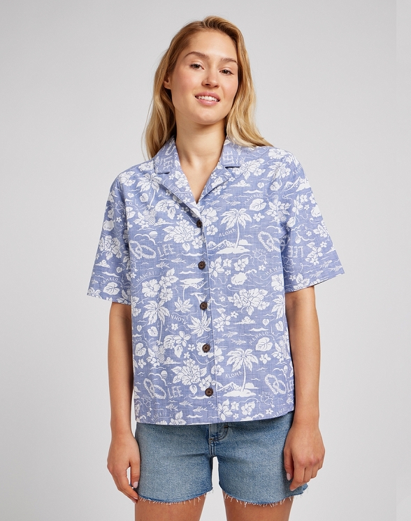 Koszula Damska Lee Camp Shirt Surf Blue L112350267