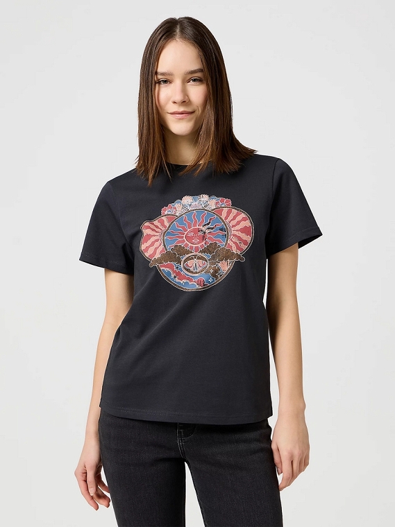 Koszulka Damska Wrangler Graphic Tee Faded Black 112362563