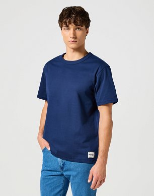 Koszulka Męska Wrangler Ss Solid Tee Navy 112357358