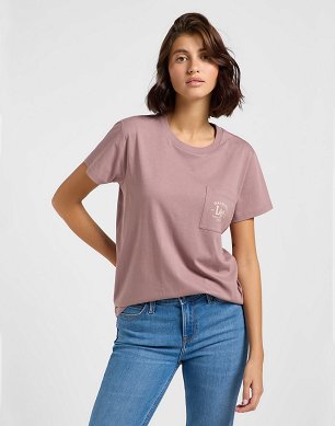 Koszulka Damska Lee Logo Pocket Tee Dreamy Mauve 112362942