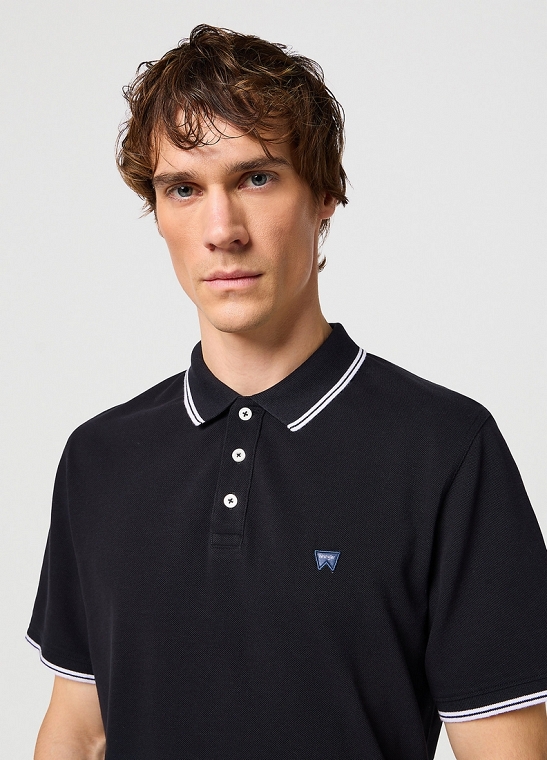 Polo Męskie Wrangler Polo Shirt Black 112350404