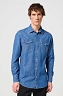 Koszula Męska Wrangler Ls Western Shirt Barrel Blue 112350488