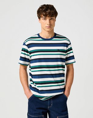 Koszulka Męska Wrangler Ss Stripe Tee Navy 112357450