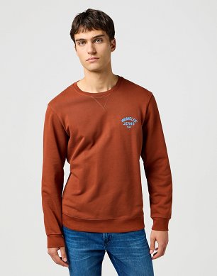 Bluza Męska Wrangler Small Logo Crew Smoked Paprika 112364093