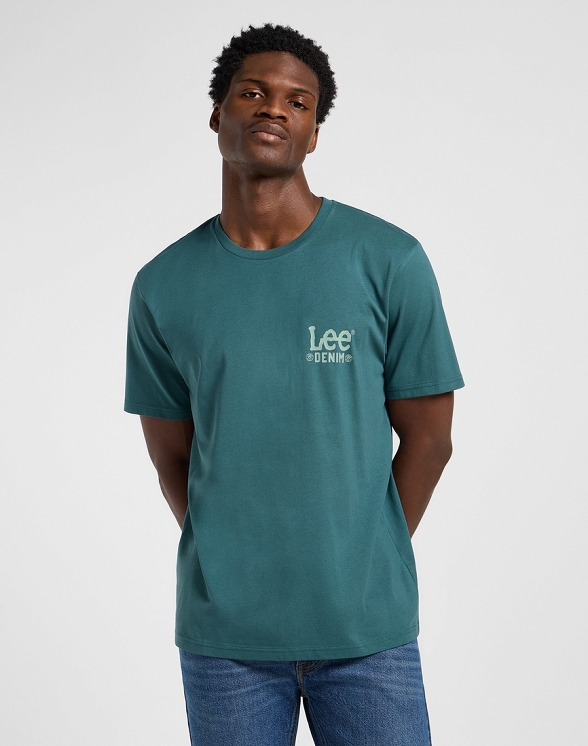 Koszulka Męska Lee Subtle Logo Tee Evergreen 112365457