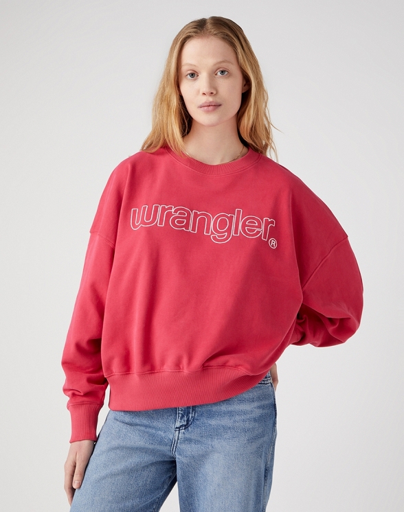 Bluza Damska Wrangler Relaxed Sweatshirt Raspberry Wine W6V0IQP68