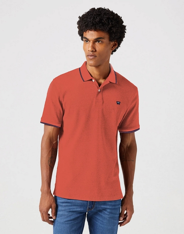 Polo Męskie Wrangler Polo Shirt Burnt Sienna 112352857