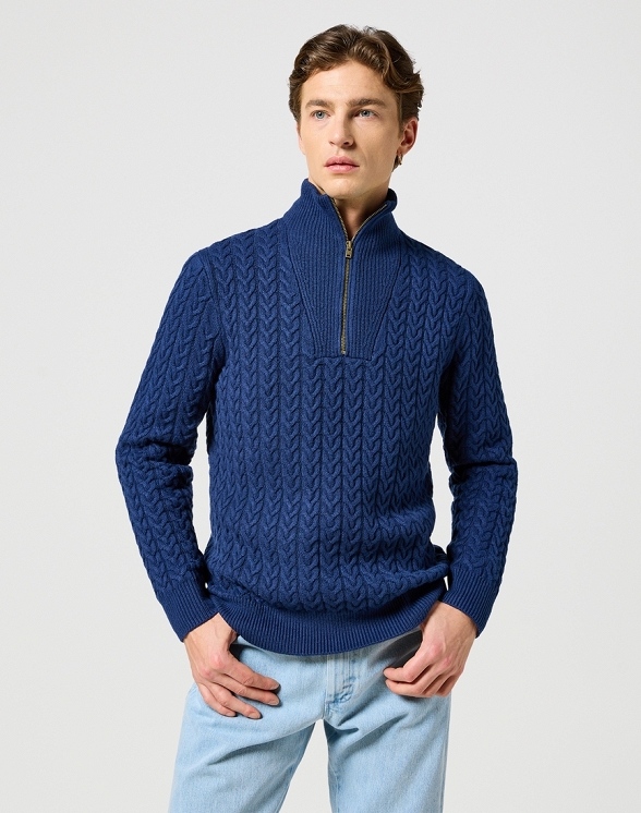 Sweter Męski Wrangler Half Zip Knit Navy 112357291