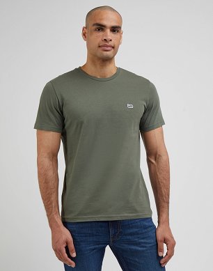 T-shirt Męski Lee Ss Patch Logo Tee Olive Grove L60UFQA61