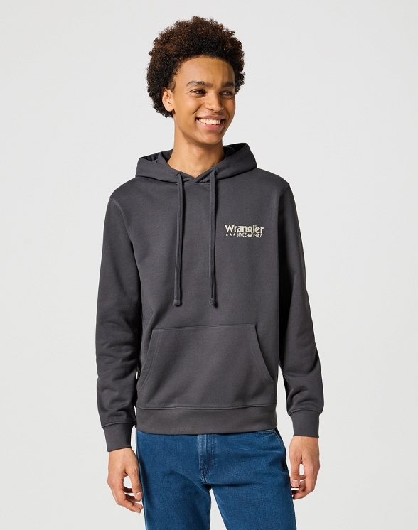 Bluza Męska Wrangler Small Logo Hoodie Faded Black 112355065