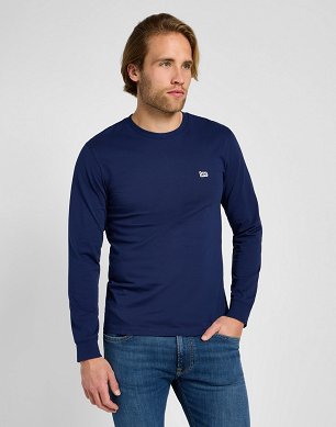 Koszulka Męska Lee Ls Patch Logo Tee True Navy 112355591