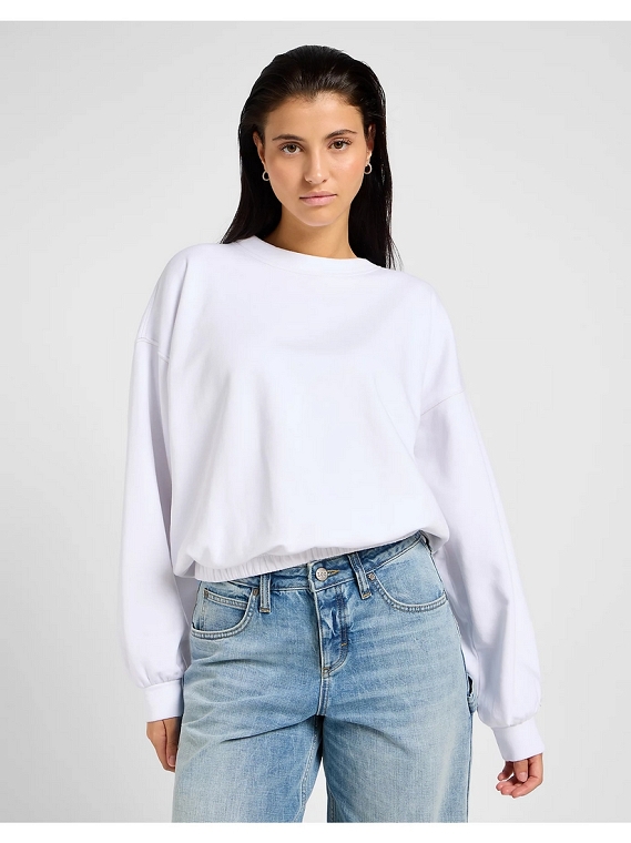 Bluza Damska Lee Sleeve Detail Sweatshirt Bright White 112355169