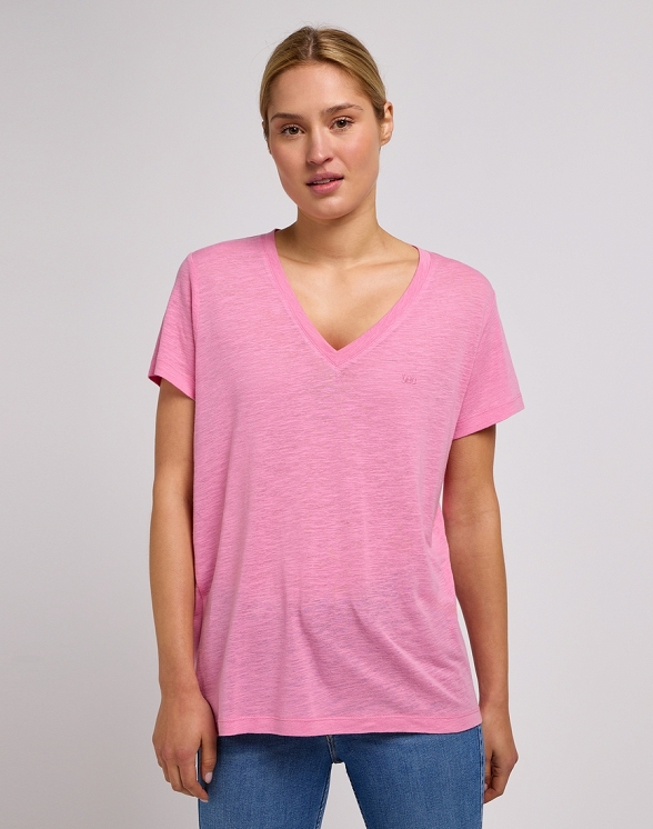 Koszulka Damska Lee V Neck Tee Sugar Lilac 112350202