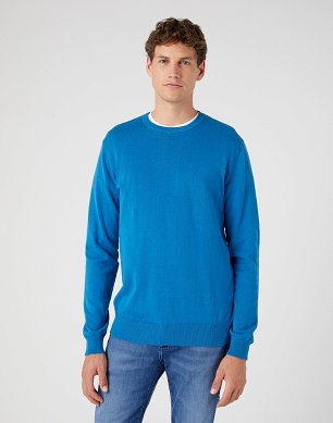 Sweter Męski Wrangler Crewneck Knit Deep Water W8A0QJ69F