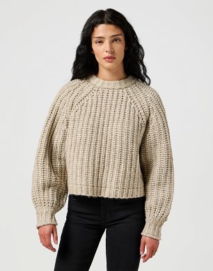 Sweter Damski Wrangler Puff Sleeve Sweater Oatmeal 112356481