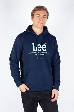 Bluza Męska Lee Logo Hoodie Emperor Navy 112358010