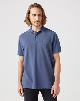 Polo Męskie Wrangler Ss Polo Tee Vintage Indigo 112350460