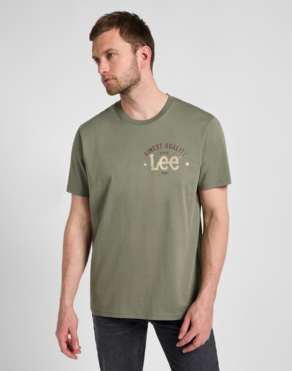 Koszulka Męska Lee Big Logo Tee Olive Grove 112355655