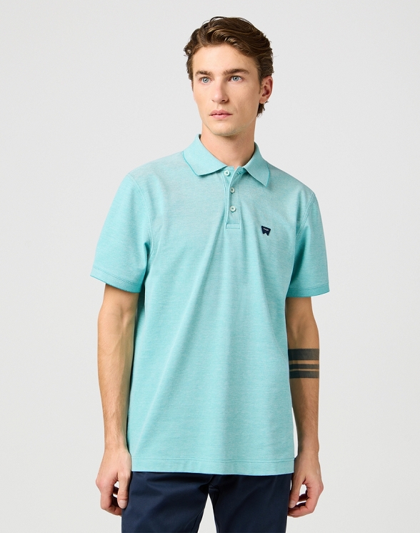 Koszulka Męska Wrangler Refined Polo Shirt Teal 112362834