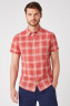 Koszula Męska Wrangler Ss 1 Pkt Shirt Barn Red W5J6OEXER