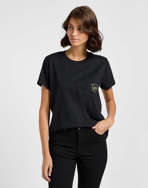 Koszulka Damska Lee Logo Pocket Tee Unionall Black 112362944